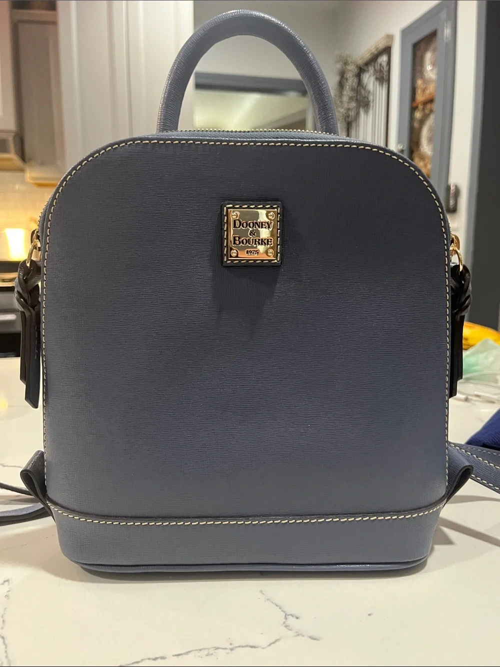 Dooney & Bourke Navy Blue Mini Backpack Satchel light blue